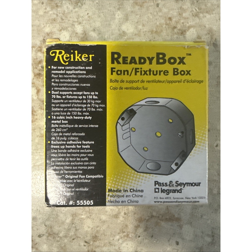 Pass & Seymour Octagon Ceiling Box Metallic Steel 1-1/2" x 4" 55505